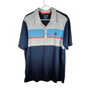 Adidas‎ climacool Men's Short Sleeve Polo Size L Blue Orange White